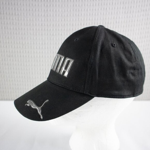 Puma Logo Strapback Hat Black - Picture 2 of 8